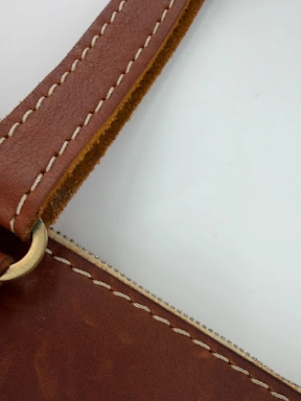 Portland Leather Goods Saddle Full Grain Leather Crossbody Bag Zip Top